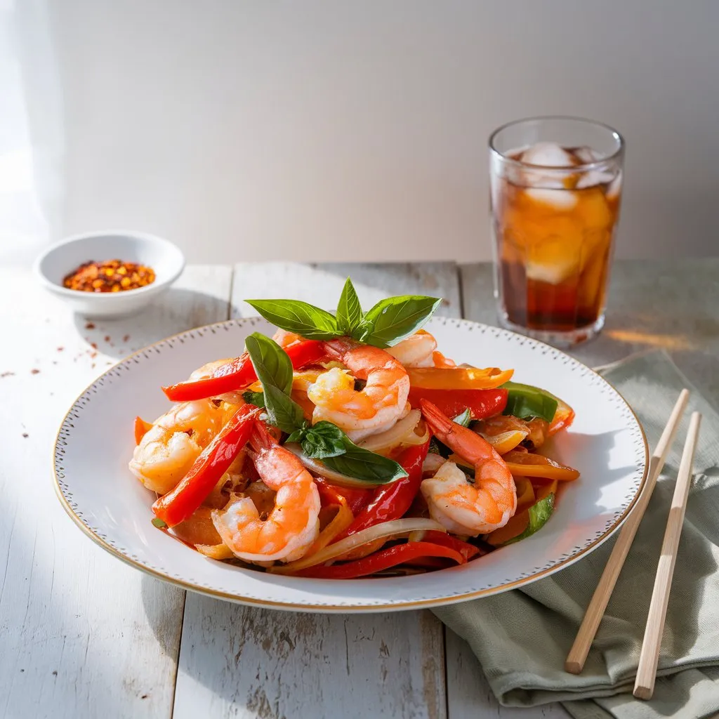 Spicy Thai Basil Shrimp Stir-Fry