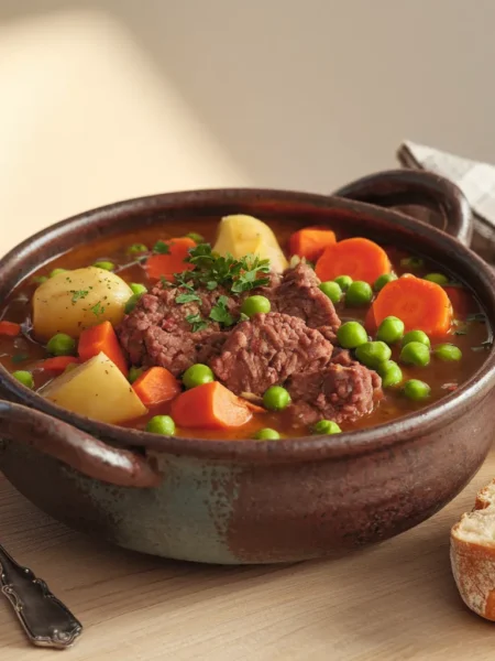 a hearty slow-cooked ground beef stew