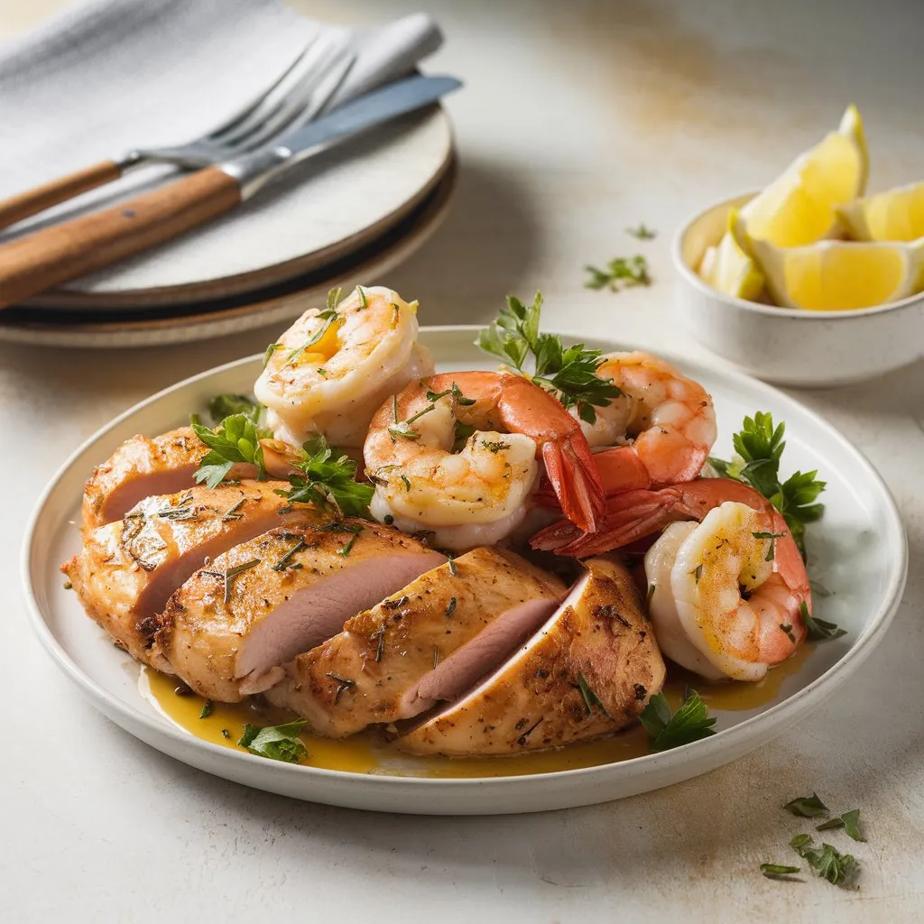 Easy Chicken and Shrimp Recipe, styled and presented to highlight its vibrant, appetizing features