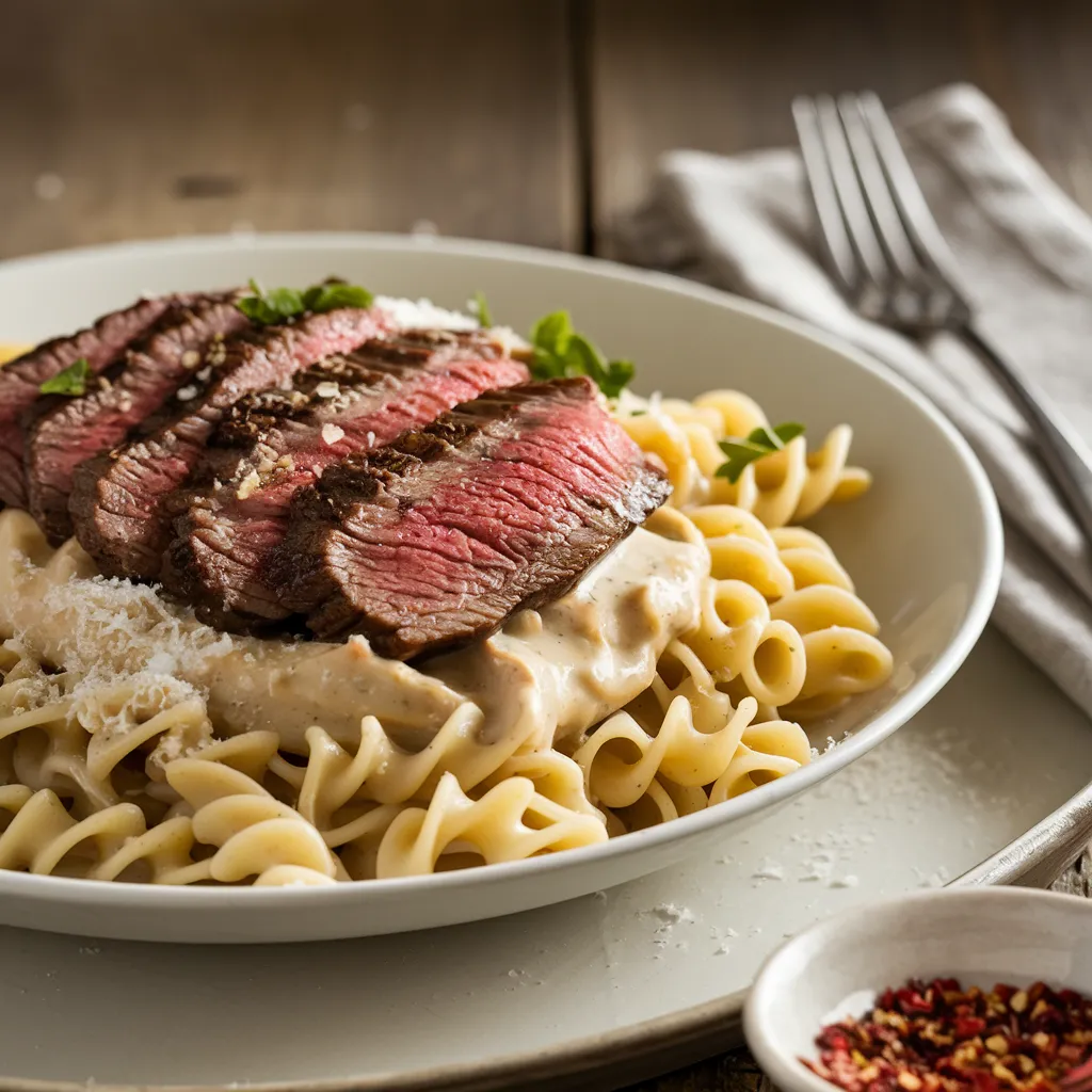 Creamy Boursin Steak Pasta