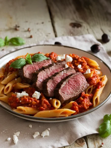 Mediterranean Steak Pasta