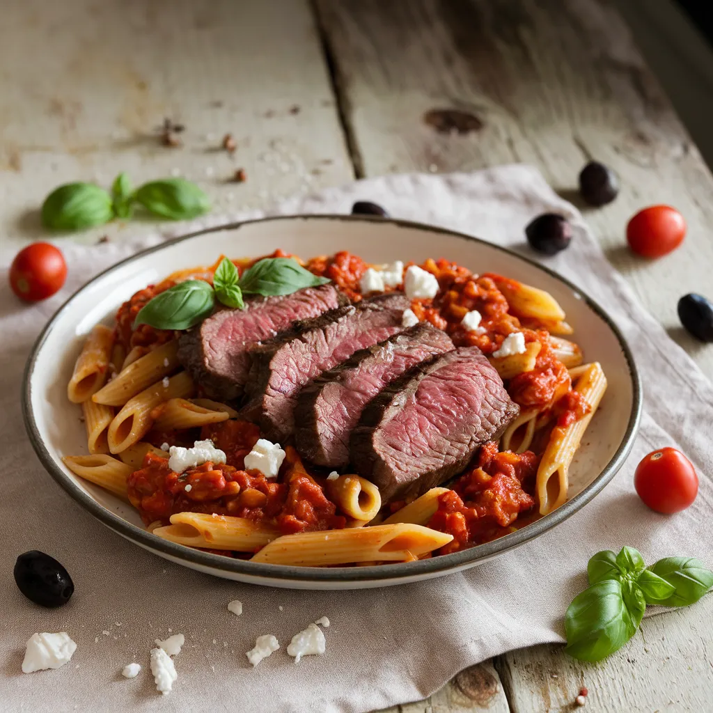 Mediterranean Steak Pasta