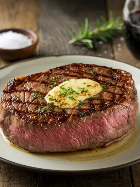 bottom round steak with a rich, golden-brown crust