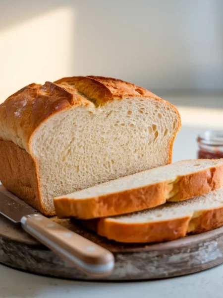 freshly baked homemade sandwich bread loaf