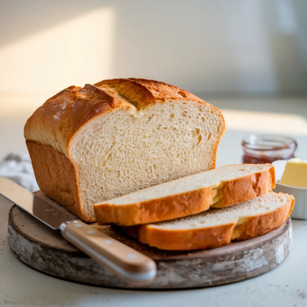 freshly baked homemade sandwich bread loaf